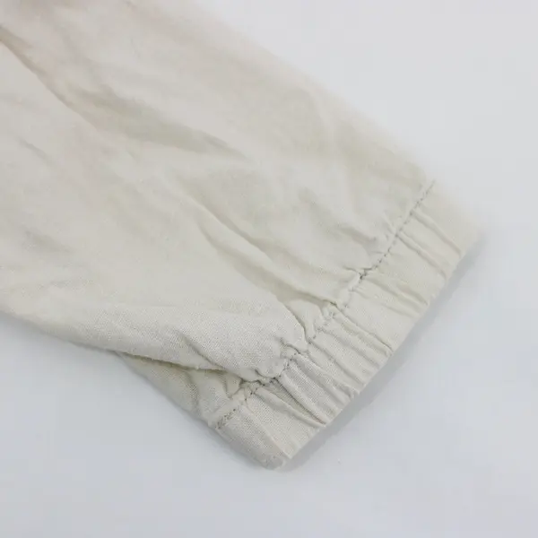 Women's Ivory Cream Linen Blend Utility Jacket XXL Zip Drawstring Waist