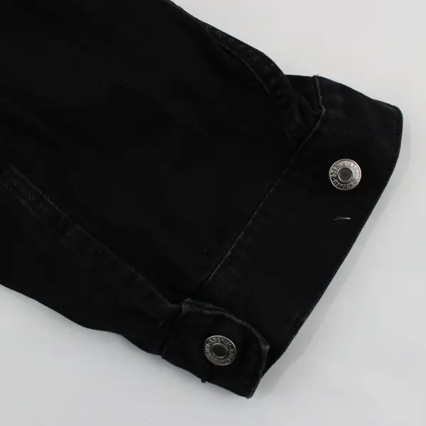 &Denim Women's Black Denim Jean Jacket Button Front XL
