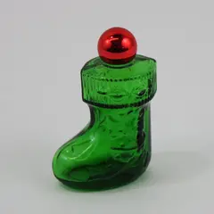 Vintage Avon Christmas Surprise Cologne Stocking Bottle Green Glass 1 oz Empty
