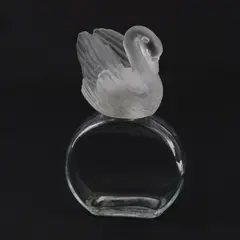 Delagar Glass Swan Empty Cologne Bottle Decorative Collectible 4-3/4"