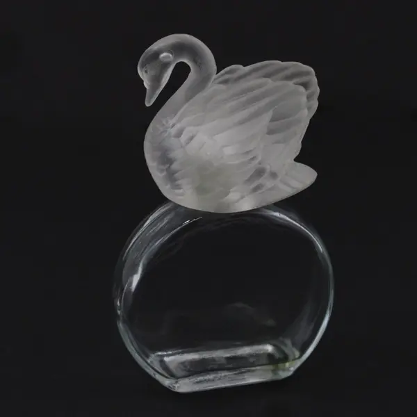 Delagar Glass Swan Empty Cologne Bottle Decorative Collectible 4-3/4"