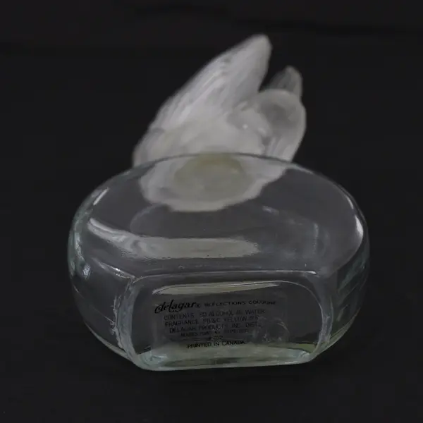 Delagar Glass Swan Empty Cologne Bottle Decorative Collectible 4-3/4"