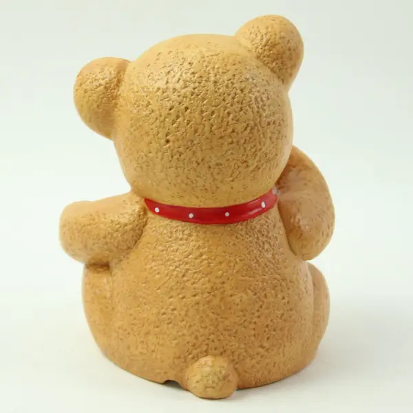 Global Art Musical Teddy Bear Figurine Red Polka-Dot Bow