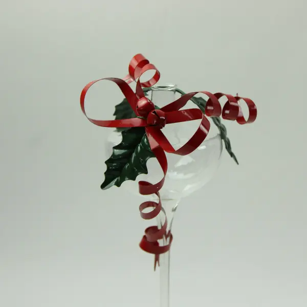 Set of 2 Wine Glass Style Christmas Ornaments Pre-Owned