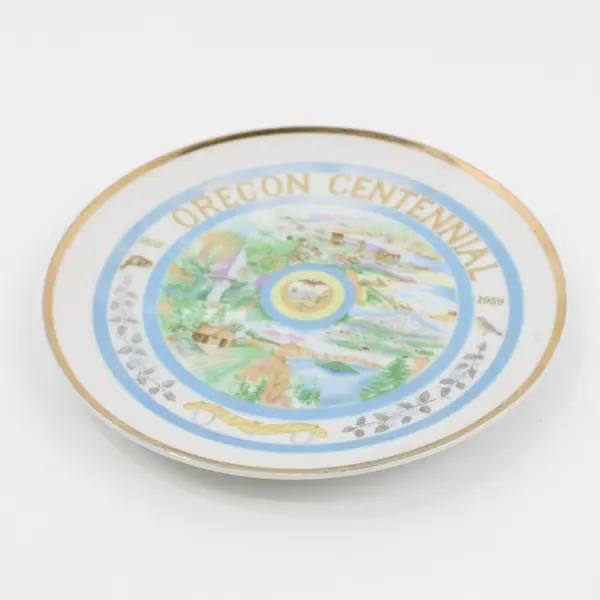 Oregon Centennial Souvenir Plate 1859-1959 Japan 7.25 Inch