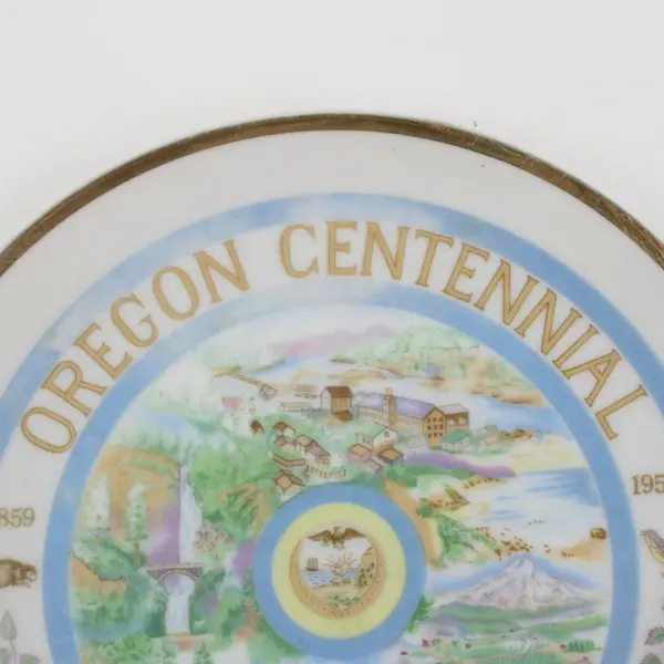 Oregon Centennial Souvenir Plate 1859-1959 Japan 7.25 Inch