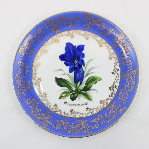 Eschenbach Braunwald Crocus Floral Plate Hand Painted Bavaria