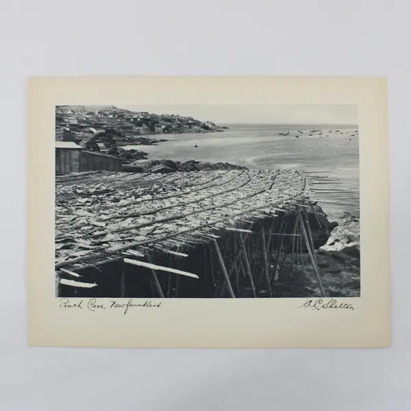 Set of 2 Vintage 1930s Pouch Cove Newfoundland Photo Prints 9x12 A.C. Shelton