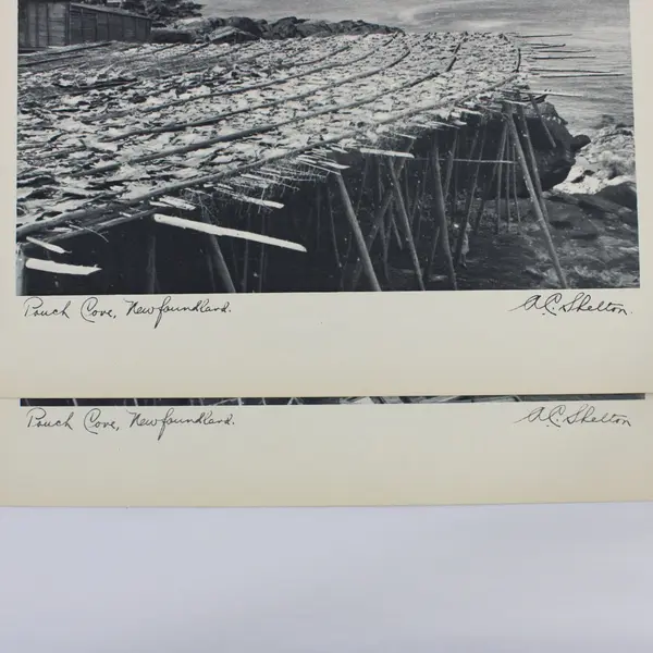 Set of 2 Vintage 1930s Pouch Cove Newfoundland Photo Prints 9x12 A.C. Shelton