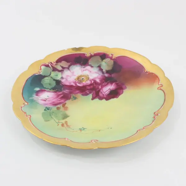 Antique M R Martial Redon Limoges France Hand Painted Plate Roses Pickard China