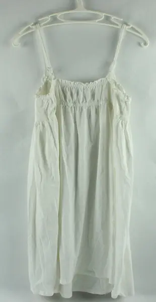 Women's White Babydoll Slip Dress Spaghetti Strap V-Neck Lace Top Medium
