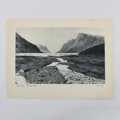 Vintage 1930s Holloway Northern Labrador Landscape Photo Print 12x9 B&W
