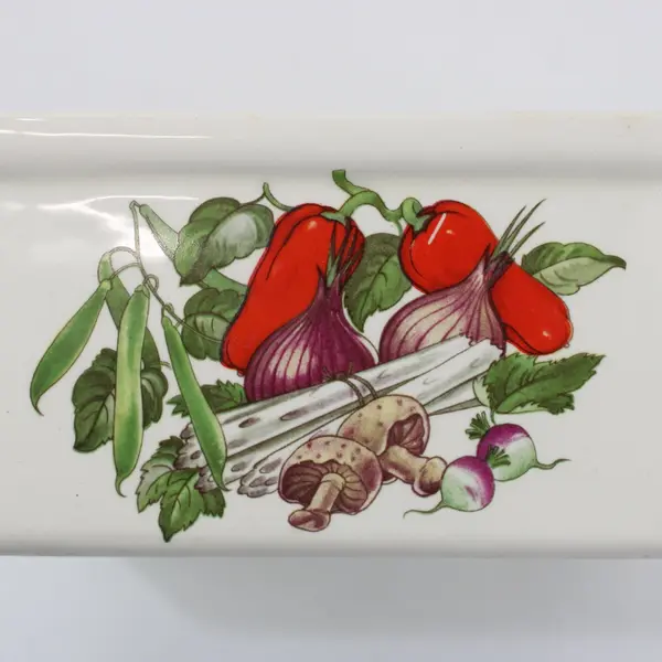 Egersund Norsk Flint Rectangular Casserole Dish Vegetable Motif