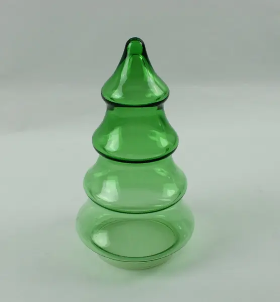 Emerald Green Art Glass Christmas Tree Figurine 7.5 Inch