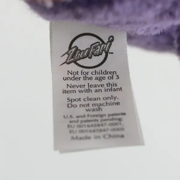 Zhu Zhu Pets Ozzy the Monkey Plush Toy Purple Pink Embroidered Detail