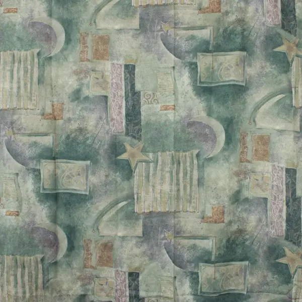 Handmade Green Boho Celestial Curtain Panel 53 x 72 in