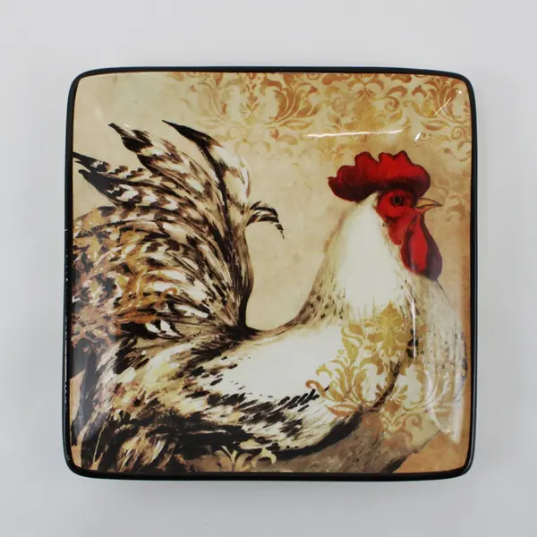 2 Certified International Susan Winget Avignon Morning Rooster Canape Plates 6"