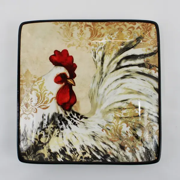 2 Certified International Susan Winget Avignon Morning Rooster Canape Plates 6"