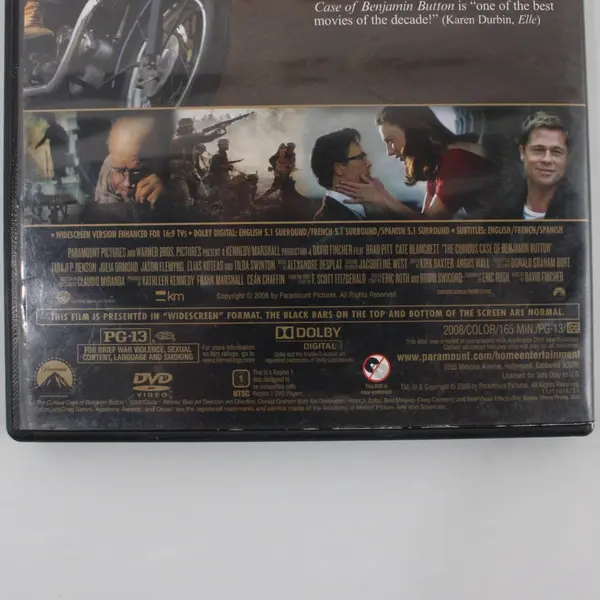 The Curious Case of Benjamin Button DVD Brad Pitt Cate Blanchett 3 Oscars