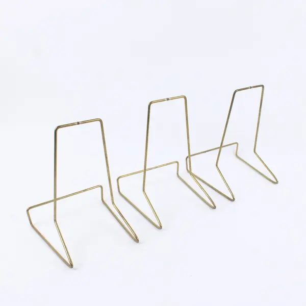Lot of 3 Brass Wire Book Plate Display Stands