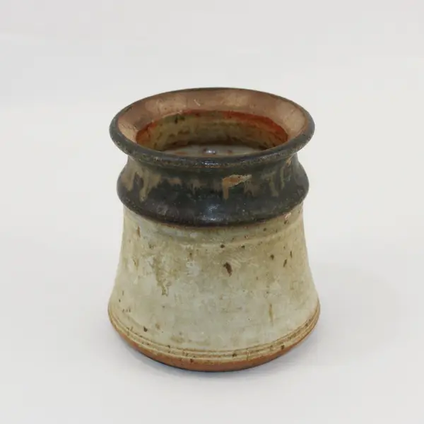 Handmade Ceramic Jam Jar Beige Brown Art Pottery Glazed