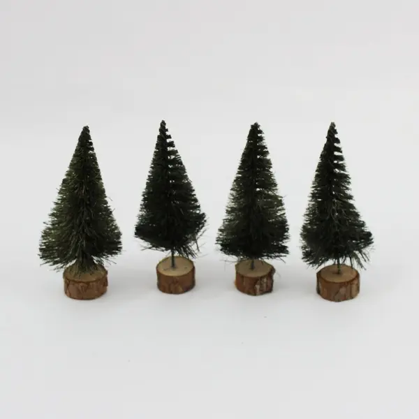 Lot of 7 Miniature Bottle Brush Trees Christmas Village Decor