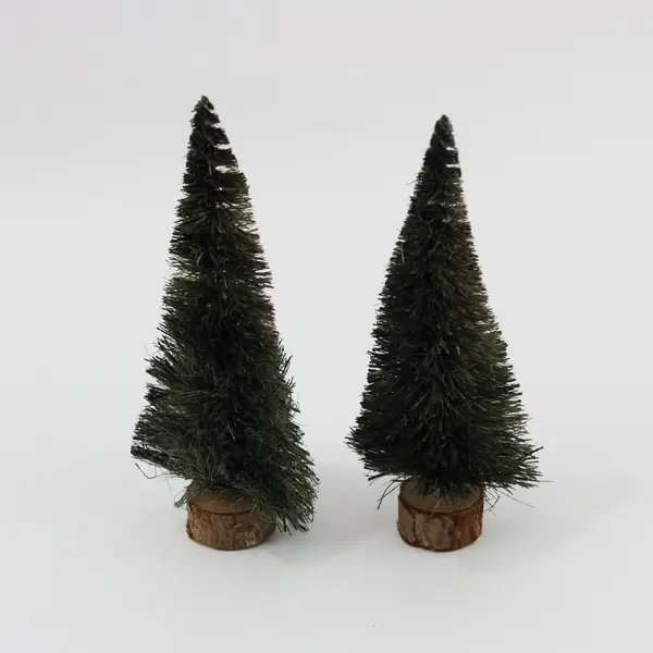 Lot of 7 Miniature Bottle Brush Trees Christmas Village Decor