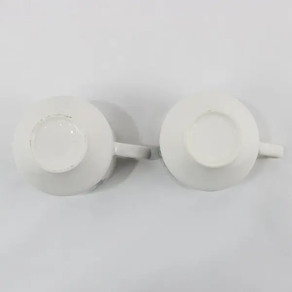 Grindley Blue Willow Flat Bottom Coffee Cups Lot of 2 England