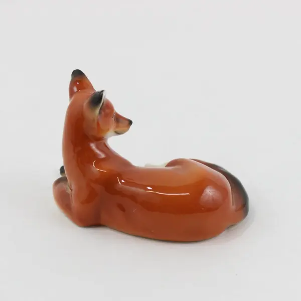 Porcelain Red Fox Figurine Made in China Collectible