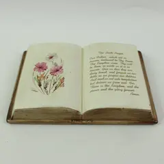 Lord's Prayer Open Book Floral Decorative Plaque