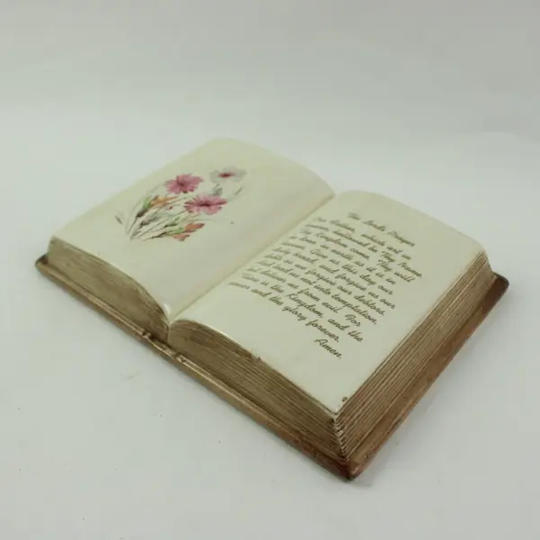 Lord's Prayer Open Book Floral Decorative Plaque