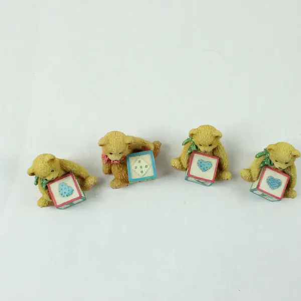 Enesco Cherished Teddies ABC Block Bear Figurines Set of 4