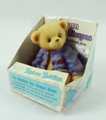 Enesco Toybox Teddies Shelby The Shape Bear Squeaky Toy 1998 354155