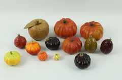 Lot of 13 Foam Pumpkins Assorted Fall Harvest Decor Craft Centerpieces