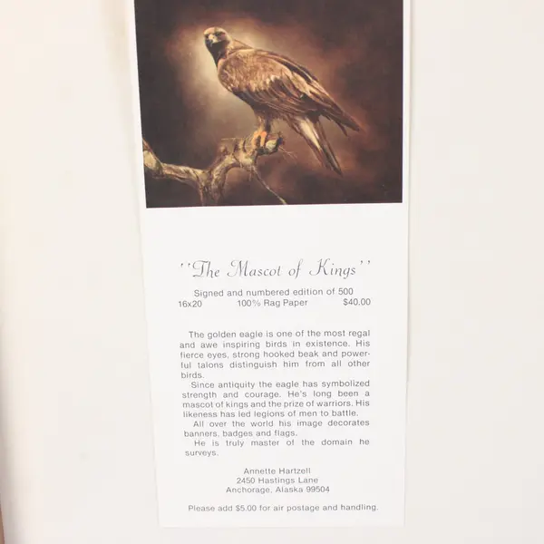 Annette Hartzell The Mascot of Kings Limited Edition 53/500 Framed Print 26x22