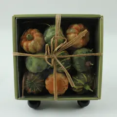 Crate & Barrel Set of 9 Pumpkin Squash Candles Gift Box