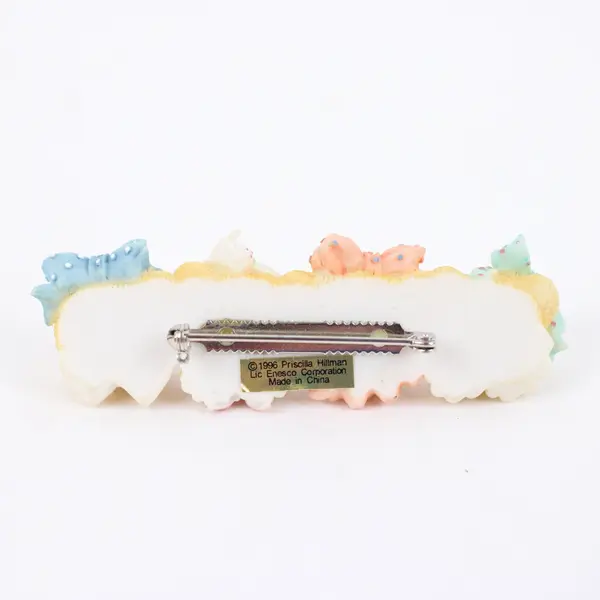 Enesco Cherished Teddies Four Sisters Bears Brooch 1996 Priscilla Hillman