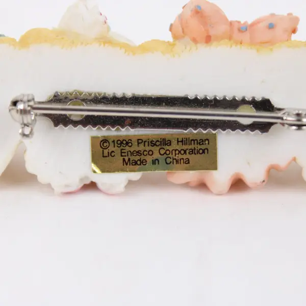Enesco Cherished Teddies Four Sisters Bears Brooch 1996 Priscilla Hillman