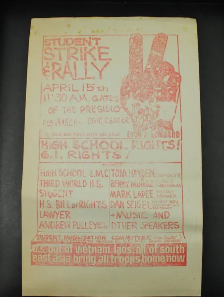 1967 Vietnam War Student Strike Rally Poster April 15 San Francisco 