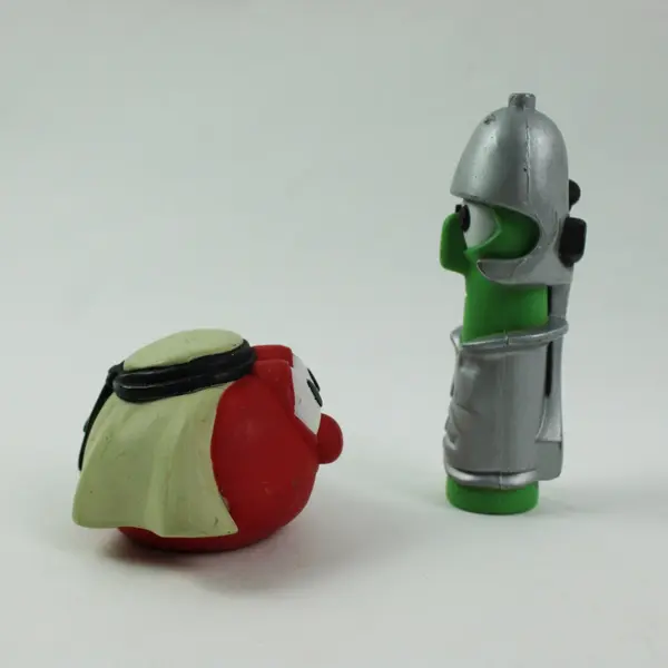 Lot of 2 VeggieTales Josh & The Big Wall Playset 2pc Figures Used
