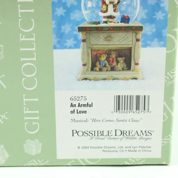 Possible Dreams 65275 An Armful of Love Santa Snow Globe Music Box
