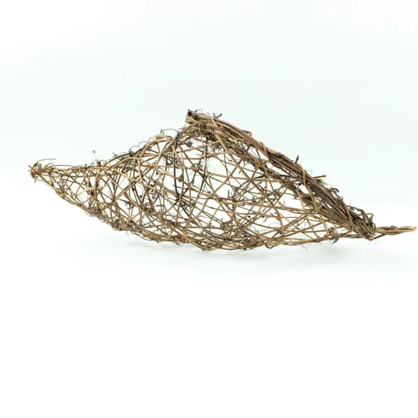 Natural Grapevine Cornucopia Basket Handwoven Rustic Open Lattice