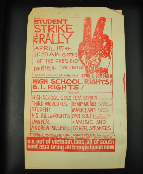 1967 San Francisco Student Strike Rally Poster High School Bill of Rights