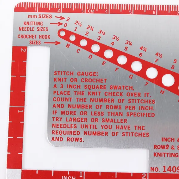 Susan Bates Knit-Check Aluminum Knitting Gauge Ruler No. 14099 USA