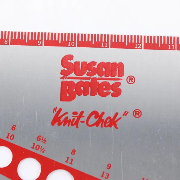 Susan Bates Knit-Check Aluminum Knitting Gauge Ruler No. 14099 USA