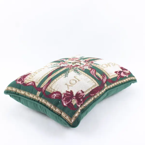 Vintage Christmas Cushion: Peace/Joy/Noel/Cheer 16x11"