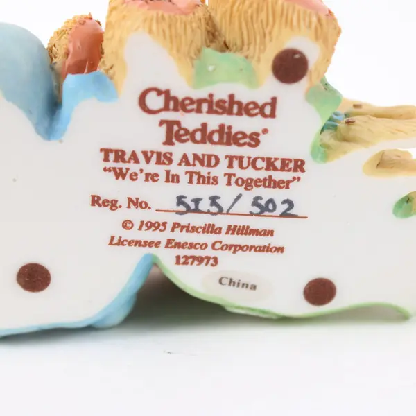 Cherished Teddies Enesco Travis & Tucker We're In This Together 1995 #127973