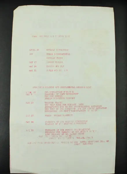 Trotskyism Class Series Flyer Political Handbill SF State College Workers League