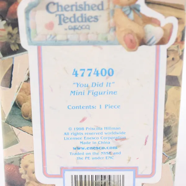 Enesco Cherished Teddies 477400 You Did It Mini Figurine