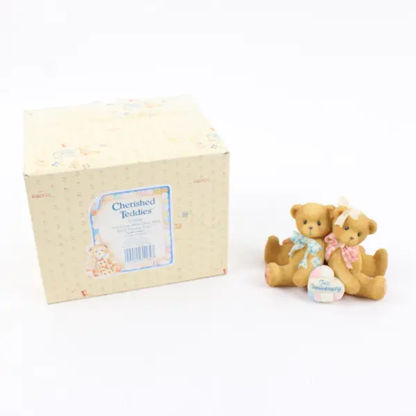 Cherished Teddies 215880 You Grow More Dear Anniversary Double Figurine